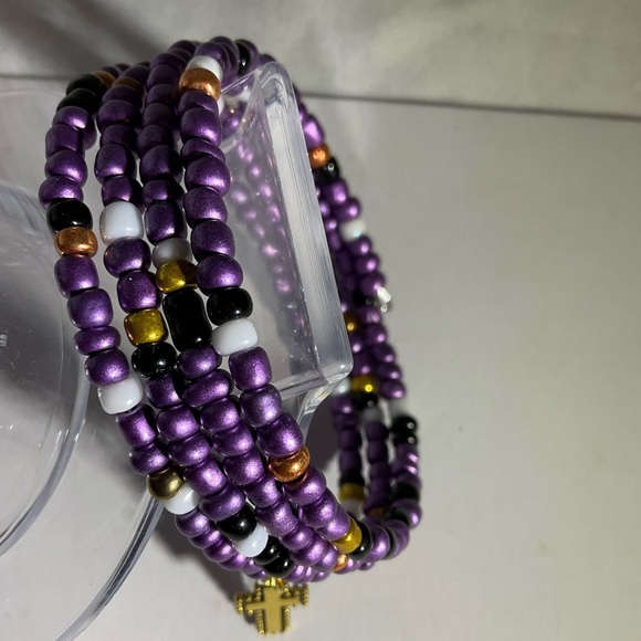 Hand Crafted Jewelry - Hand Crafted Purple Beaded Bracelet